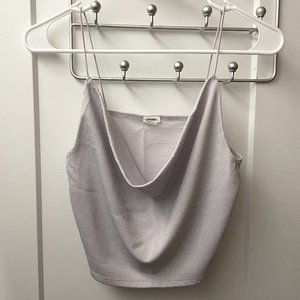 Garage Purple Glitter Cowl Neck Cami